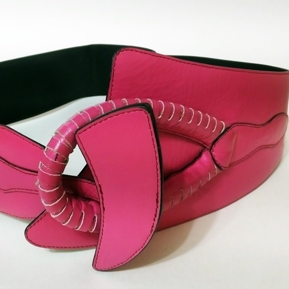 Pink Leather Women's Belt - Picture 1 of 2